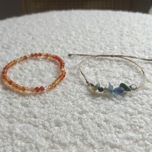 EARTHBOUND Orange and Multi-Color Beaded Bracelets Set